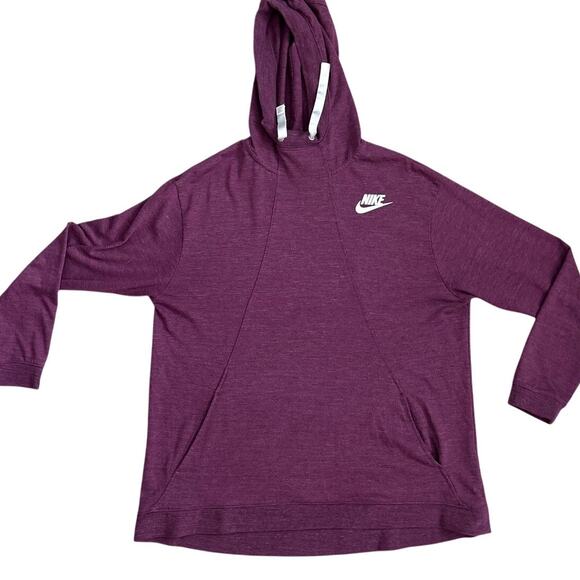 Nike High Neck Pullover Front Kangaroo Pocket Pullover‎ Hoodie Purple Size XL - Picture 5 of 8